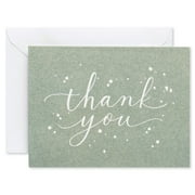 American Greetings Blank Stationery with Envelopes, Thank You on Green (50-Count)