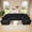 Black, variant on YWEN 135.5" Corduroy Modular Sectional Sofa with Reversible Chaise Lounge 6-Seater U-Shaped Couch Freely Configurable for Small Apartments or Living Rooms