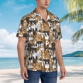 thumbnail image 5 of Qekee Cute Puppy print Hawaiian Shirt for Men Short Sleeve Button Down Shirts Beach Tropical Casual Shirts, 5 of 9