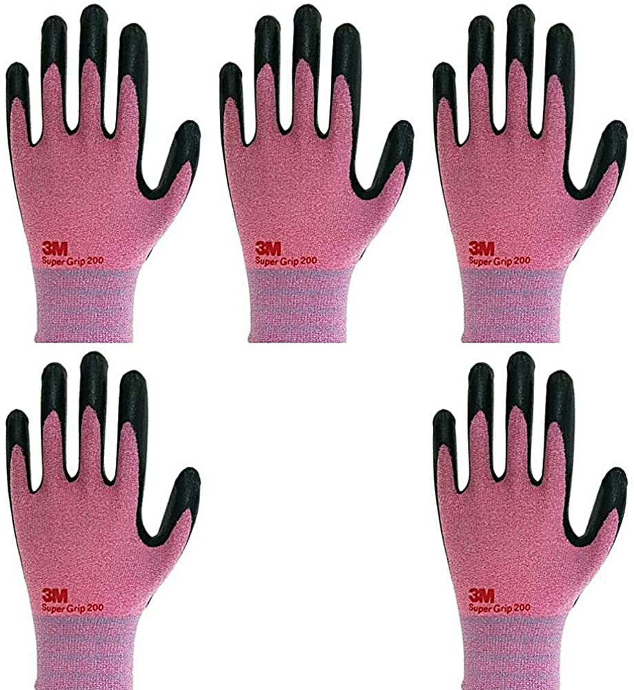 3M Super Grip 200 5pairs Nitrile Coated Work Gloves Comfort Leisure Sports 