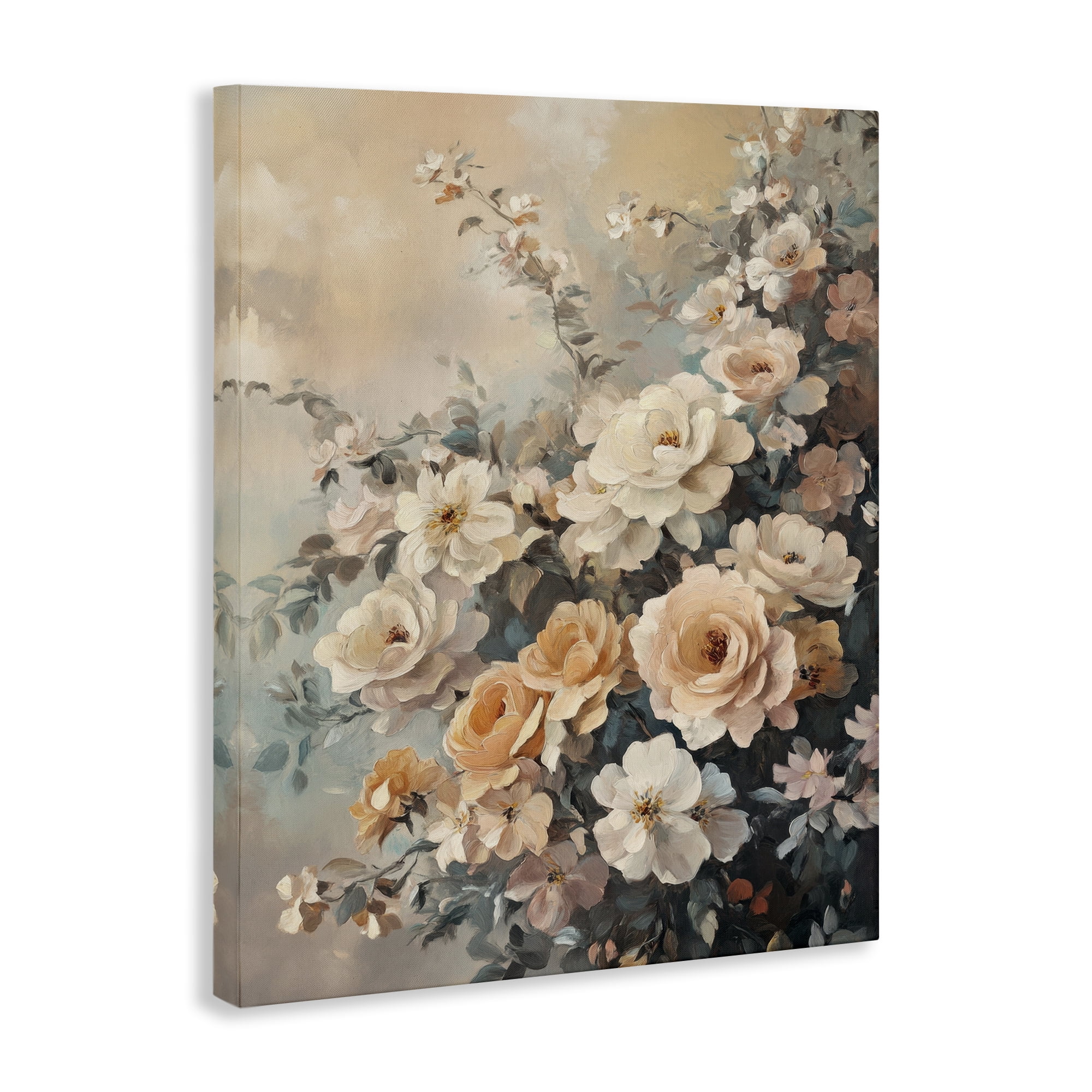 Stupell Industries Dreamy Rosy Florals Plants & Flowers Painting Wrapped Canvas Art Print Wall Art, 36 x 48