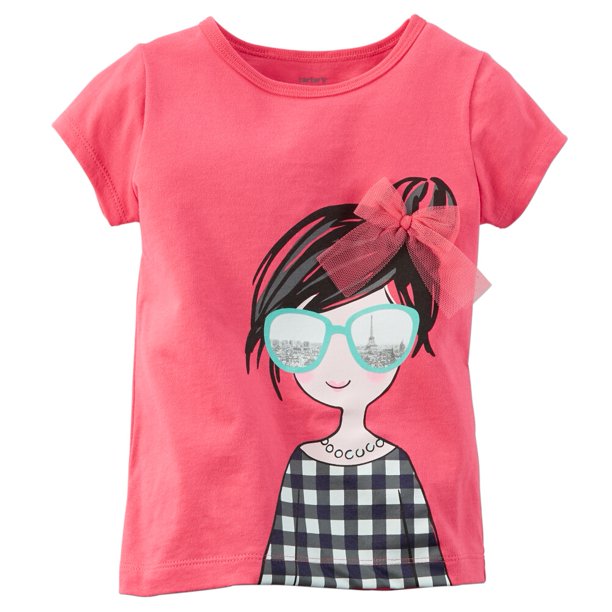 Baby Clothing Outfit Girls Cute Paris Girl Tee Pink T Shirt Walmart Com