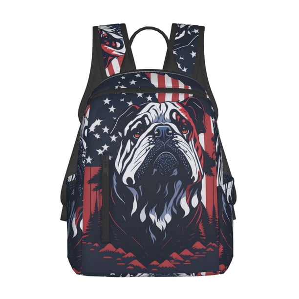 Easygdp Bulldog with Forest Flag para Easygdp Yak - Mochila Casual Ligera y Resistente para Viaje y Senderismo para Hombres y Mujeres