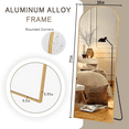 thumbnail image 5 of Lumora 71.1"X26" Arched Full Length Mirror Aluminum Alloy Frame Floor Mirror,Gold, 5 of 7
