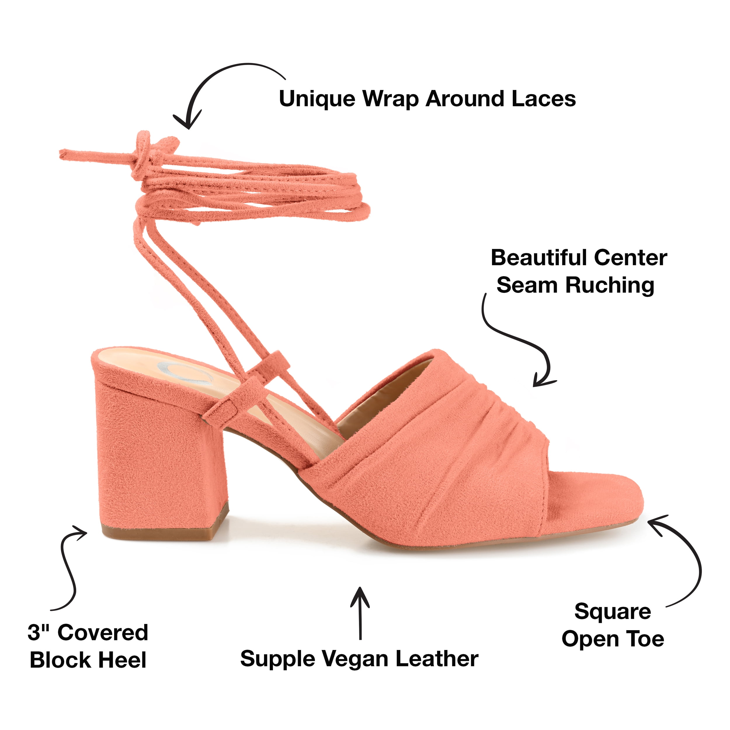 Journee Womens Felisity Open Square Toe Block Heel Dress Sandals