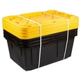 thumbnail image 2 of Office Depot® Brand by Greenmade® Professional Storage Totes, 23-Gallon, Black/Yellow, Pack Of 4 Totes, 2 of 9