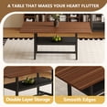 thumbnail image 6 of Hi loPres 71" Dining Table Set for 6 with Storage Shelf, Modern Walnut Wood Grain Kitchen Table and 6 Dark gray Linen Fabric Chairs for Dining Room and Home Office, 6 of 10