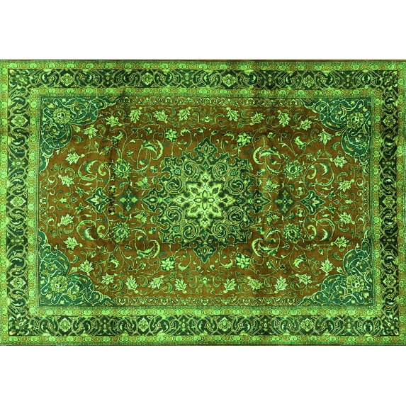 Ahgly Company Indoor Rectangle Persian Green Traditional Area Rugs, 2' x 4'