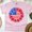 Heliconia, variant on Unisex USA Sunflower Shirt, Red White Blue Summer Top, Crewneck Tee, Light Pink, Size M