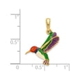 thumbnail image 4 of 14k Yellow Gold Enameled Hummingbird (18x21mm) Pendant / Charm, 4 of 4