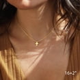 thumbnail image 2 of Turandoss 14K Gold Plated Dainty Tiny Small Bubble Cross Pendant Necklace for Women Girls Simple Cute Jewelry Teacher Appreciation Mothers Day Graduation Gifts for Her Mom Kids Teen Girls Wife Ideas, 2 of 8