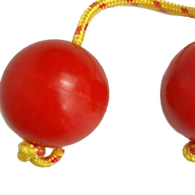 Langgg Musical Fingertip Ball Drum Ball Plastic Rattle Instrument Ball Double Gourd Kids Kashaka Instrument Maracas Percussion Sand Ball Red