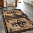thumbnail image 3 of 3'x5' Area Rugs, Barn Door Indoor Outdoor Area Rug for Living Room Bedroom, Farmhouse Wooden Grain Rustic Tribal Pattern Washable Bathroom Rugs Kitchen Floor Carpet Mats Home Decor Aesthetic, 3 of 8