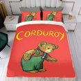 thumbnail image 4 of Corduroy Conjunto de sábanas temático, trío de piezas, cómodo y amigable con la piel, diseño único, regalo de decoración para el hogar para familiares, amigos y fans, 90 cm * 190 cm, 4 of 6