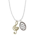 thumbnail image 1 of Delight Jewelry Goldtone Large Clef with Heart Best Mom Ever Charm Necklace, 1 of 4