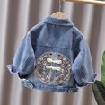 thumbnail image 5 of Sentuca Denim Jackets for Girls Size 7Y Button Down Embroidery Jean Jackets Coat with Pockets Long Sleeve Fashion Solid Color Cute Kids Coats, 5 of 9