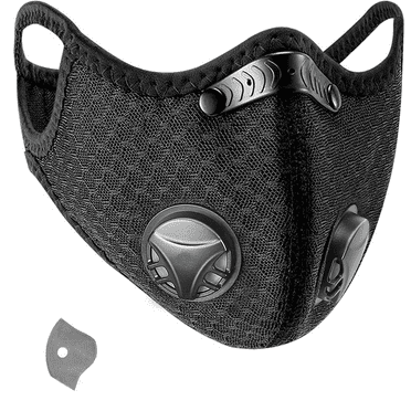 EFP Sports Mask, Breathable Vents Soft Nylon Mesh Face Mask with Replaceable Carbon Filter, Black