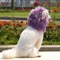 thumbnail image 2 of BT Bear Halloween Lion Mane Wig Costume, Small Dog Lion Hair, Adjustable Puppy Dress Up Hat, Kitten Kitty Hair Mane with Ears for Christmas Cospaly Party Purple S, 2 of 5