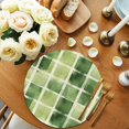 thumbnail image 2 of Round Placemats Green Plaid 15 inch Set of 6 Table Mats for Dining Table Spring Scenery Heat Resistant Non-Slip Kitchen & Home Decorative Place Mat Set, 2 of 8