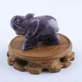 thumbnail image 3 of K-KED Natural Quartz Crystal Carved Baby Elephant Healing Rock Gemstone Animal Decor- Amethyst Quartz, 3 of 6