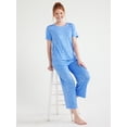 thumbnail image 4 of Joyspun Women's Knit Sleep T-Shirt with Short Sleeves, Sizes S-3X, 4 of 7