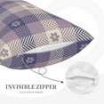 thumbnail image 3 of Zufioo Purple Floral Gingham Check Plaid Print Double-sided Plush Pillow Cover,Decorative Pillow Protector without Pillow Core, Suitable for Sofa, Bedroom, Car-16"x24", 3 of 6