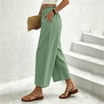 thumbnail image 6 of Sevevn Women's Cropped Casual Wide Leg Palazzo Pants Elastic Waisted Flowy Trousers with Pockets, 6 of 8