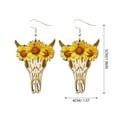Western Cowboy Sunflower Earrings Wooden Drops Retro Boots Personality