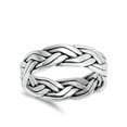 thumbnail image 4 of Celtic Weave Rope Knot Wedding Ring ( Sizes 7 8 9 10 11 12 13 ) New .925 Sterling Silver Band Rings (Size 12), 4 of 4