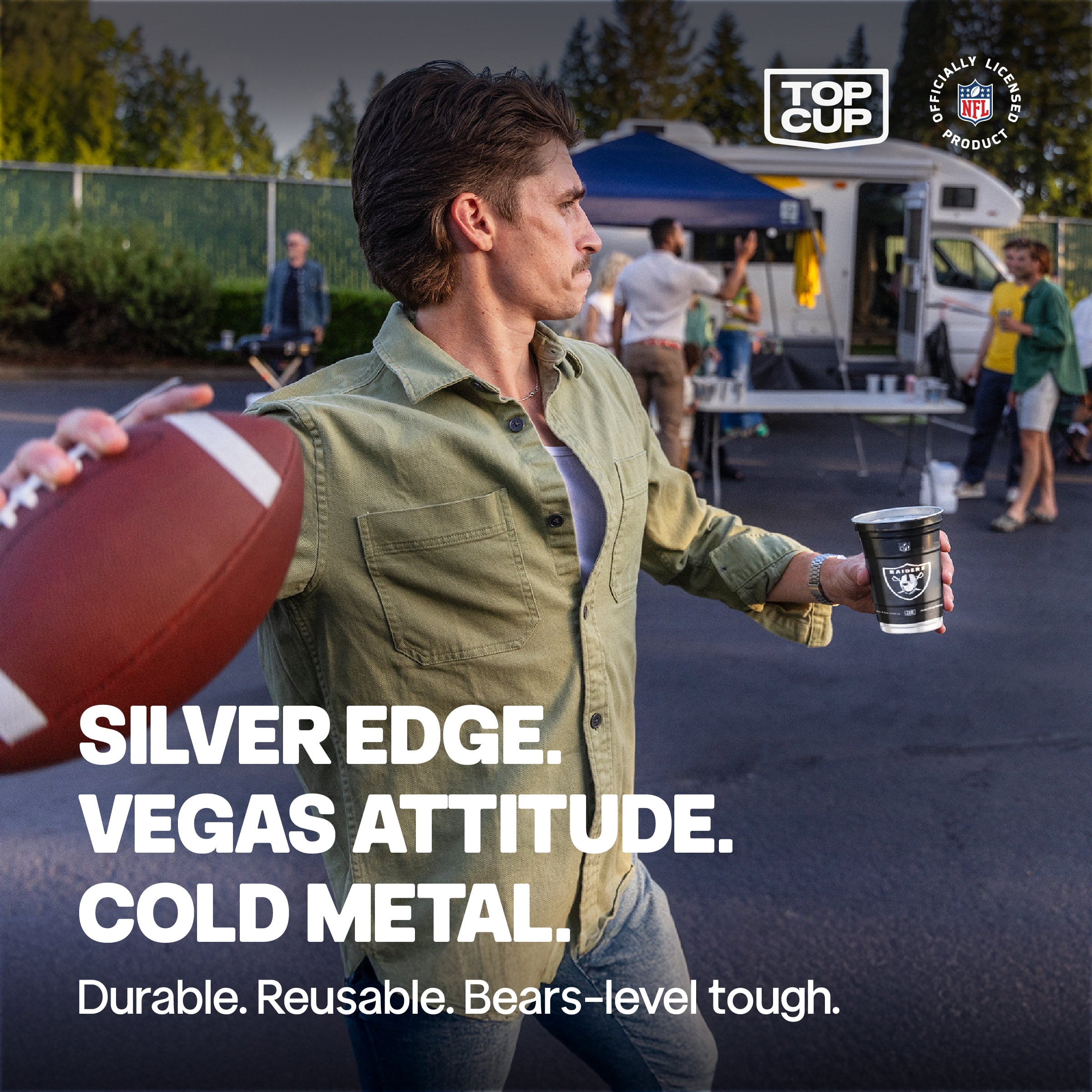 Top Cup NFL Las Vegas Raiders Aluminum Party Cups, 20oz, 10 count