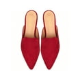 thumbnail image 5 of Women's Flat Mules Point Toe Loafer Mule Flats Backless Slip On Slides Loafer Shoes, 5 of 5