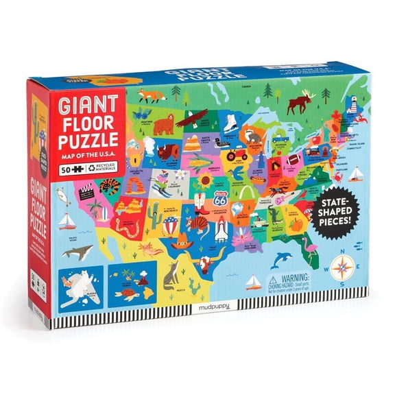 Map of the U.s.a. 50 Piece Giant Floor Puzzle : 48 Piece Giant Floor Puzzle