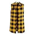 thumbnail image 7 of TGSLY Women's Plaid Long Vest Jacket Lightweight Collared Button Down Open Layering Gilet Dressy Casual Sleeveless Cardigan Coat S, 7 of 7