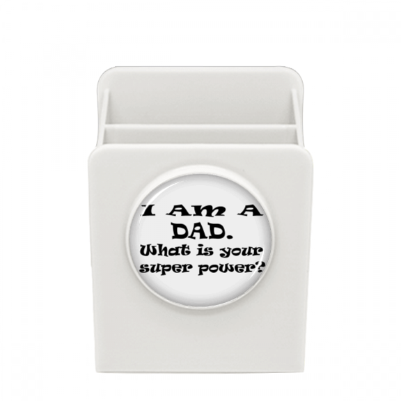 Super Power Father's Festival Quote Desk Pencil Holder Cup Pen Organizer