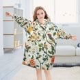 thumbnail image 5 of FORMRS Wearable Blanket Hoodie with Sleeves for Kids Cozy Flannel Sweatshirt, Light Green Floral Pattern, 5 of 7
