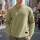 thumbnail image 1 of pstuiky camisa de manga larga para hombre, Sudadera informal holgada de cuello alto con media cremallera y manga larga para hombre camisetas de hombre l, 1 of 8