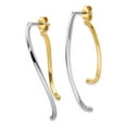 thumbnail image 2 of Leslie's Real 14kt Two-tone Polished Post Front & Back Earrings; for Adults and Teens; for Women and Men, 2 of 4