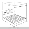 thumbnail image 4 of Castle Place Ornate Ironwork King Metal Platform Canopy Bed, White, 4 of 8