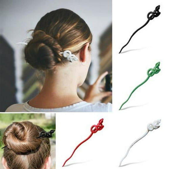 Cheers.US Hair Stick Hair Pin for Women Long Hair Chignon Maker Handmade Vintage Style Snake Image Smooth Edges Serpent Carved Bone Hairstick