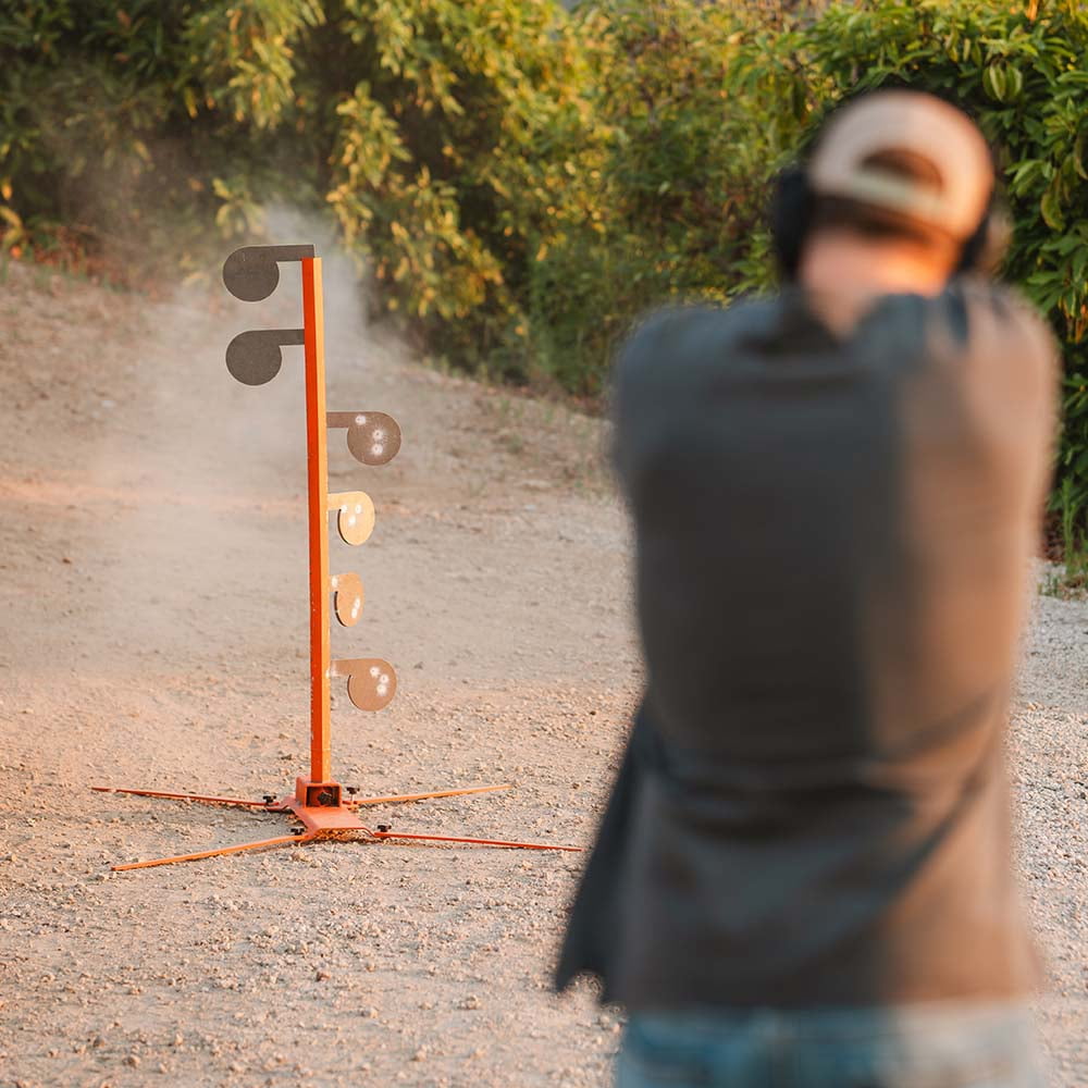 Ash & Ember No-Weld Dueling Tree Kit with AR500 Steel Paddle Targets and Safety Stand, Six AR500 Steel Swing Paddles, Straight or Angled Shooting Positions, Easy Set Up