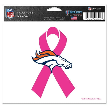 Denver Broncos Official NFL 4 inch x 6 inch Car Window Cling Decal by Wincraft