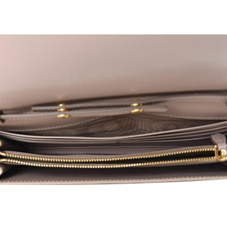 Prada Brown Saffiano Leather Wallet On Chain Prada