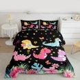 thumbnail image 2 of Homewish Kawaii Dino Dinosaur Bedding Comforter Set,Tropical Botanical Monstera Leaf Twin Comforter Sets,Multicolor Daisy Flower Bedding Set For Boys Child,Ultra Soft Home Decor Reversible,2pcs, 2 of 8