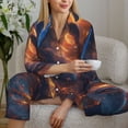 thumbnail image 6 of Lsque Cool Dolphin Pattern Long Sleeve Pajama Set for Women - Soft 2-Piece Sleepwear and Loungewear Set with Pockets, Comfy Nightwear-Small, 6 of 7