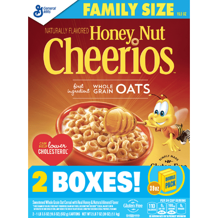 Honey Nut Cheerios Gluten Free Cereal, 2 Boxes - 39oz