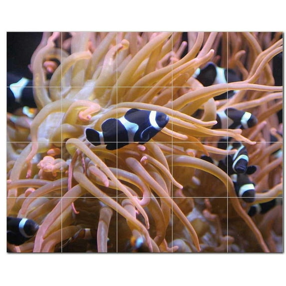 Coral Fish Underwater Ceramic Tile Mural Kitchen Backsplash Bathroom Shower, 403