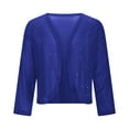 thumbnail image 4 of OGLCCG Glitter Cropped Cardigan for Girls Long Sleeve Open Front Party Shiny Bolero Shrug Trendy Solid Color Sparkly Jacket Coat 4-14 Years, 4 of 7