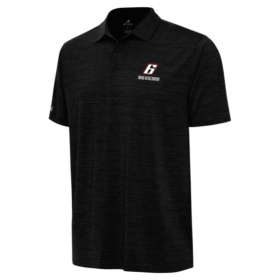 Men's Antigua  Heather Black Brad Keselowski Layout Polo