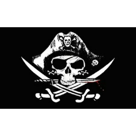 Pirate Jolly Roger Flag - 3x5 Deadman Chest Pirate Flag Tricorner Ship Banner Pennant New Jolly Roger Dead