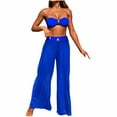 thumbnail image 2 of Traje de baño de 2 piezas para mujer, trajes de baño para mujer, traje de baño de color liso para mujer + bañador y bikini de moda con abertura, traje de baño de nailon para mujer, 2 of 5